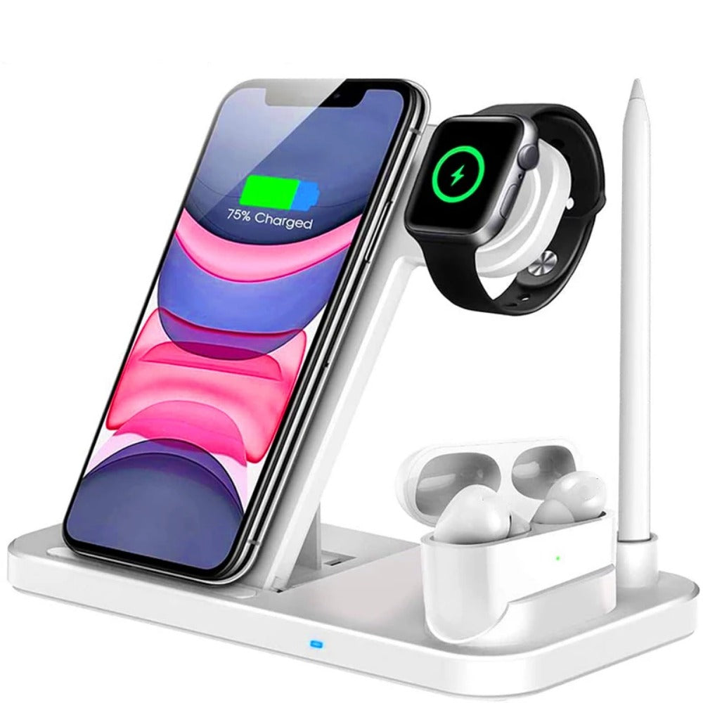 15W 4-in-1 Wireless Charger Dock for iPhone, Apple Watch, AirPods Pro