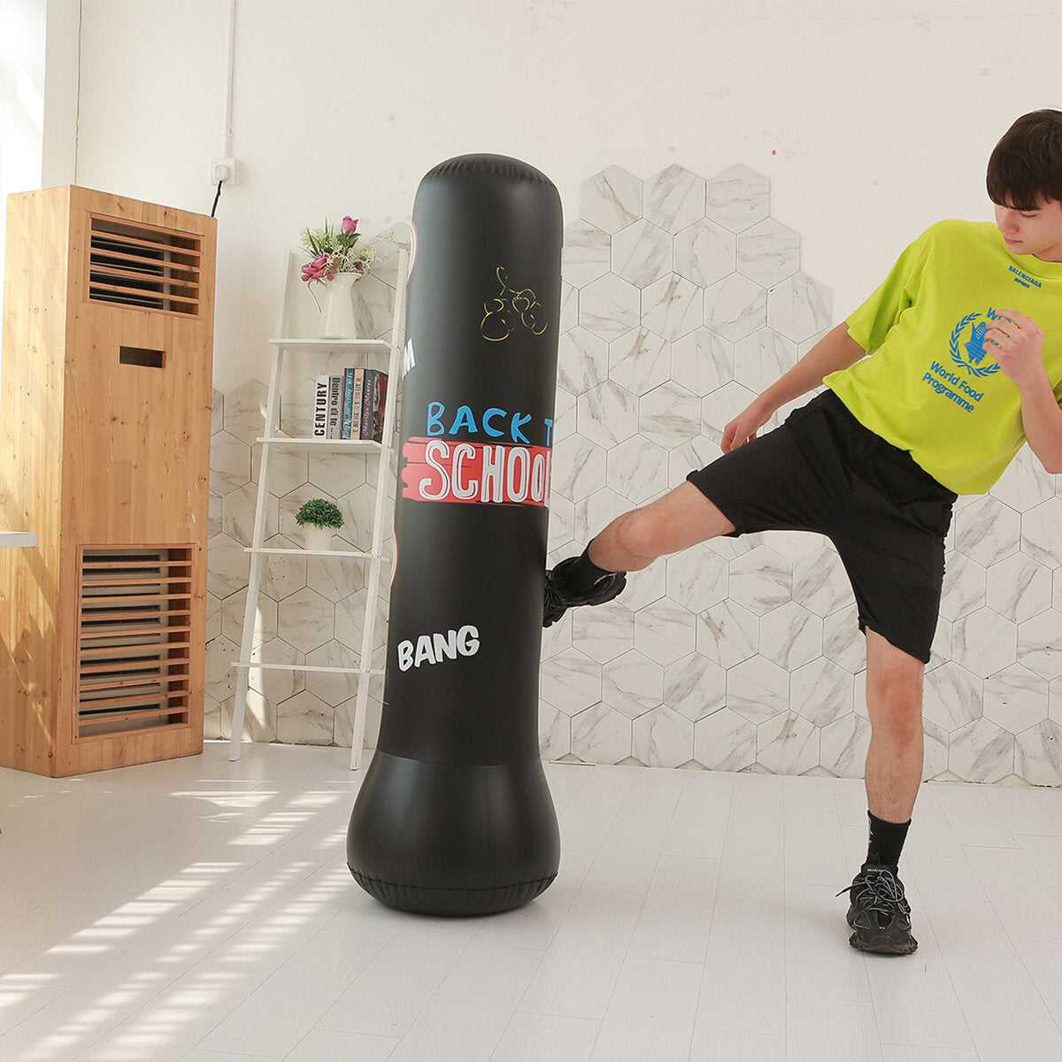 1.2/1.5/1.6m Folding Inflatable Boxing Training Standing Punching Bag Fitness Sport Boxing for Children Adult