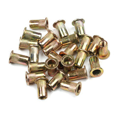 165PCS M3/M4/M5/M6/M8 Mixed Carbon Steel Zinc Plated Flat Head Threaded Insert Nut