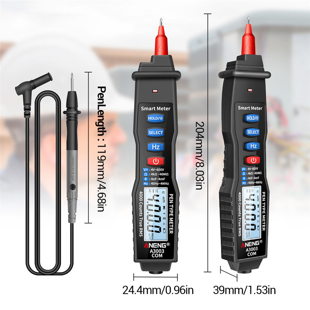 Digital Pen Multimeter Professional 4000 Counts Smart Meter Voltage Resistance Capacitance Testers