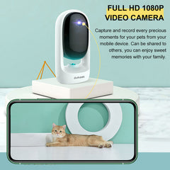 2-IN-1 Wireless Pet Camera Laser Funny Cat Toy 1080P HD WiFi Night Vision Two-Way Audio APP Remote Control Music Playing Camera