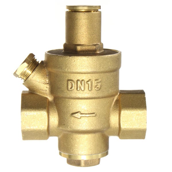 1/2' Inch Brass Water Pressure Reducing Regulator Reducer & Gauge Adjustable