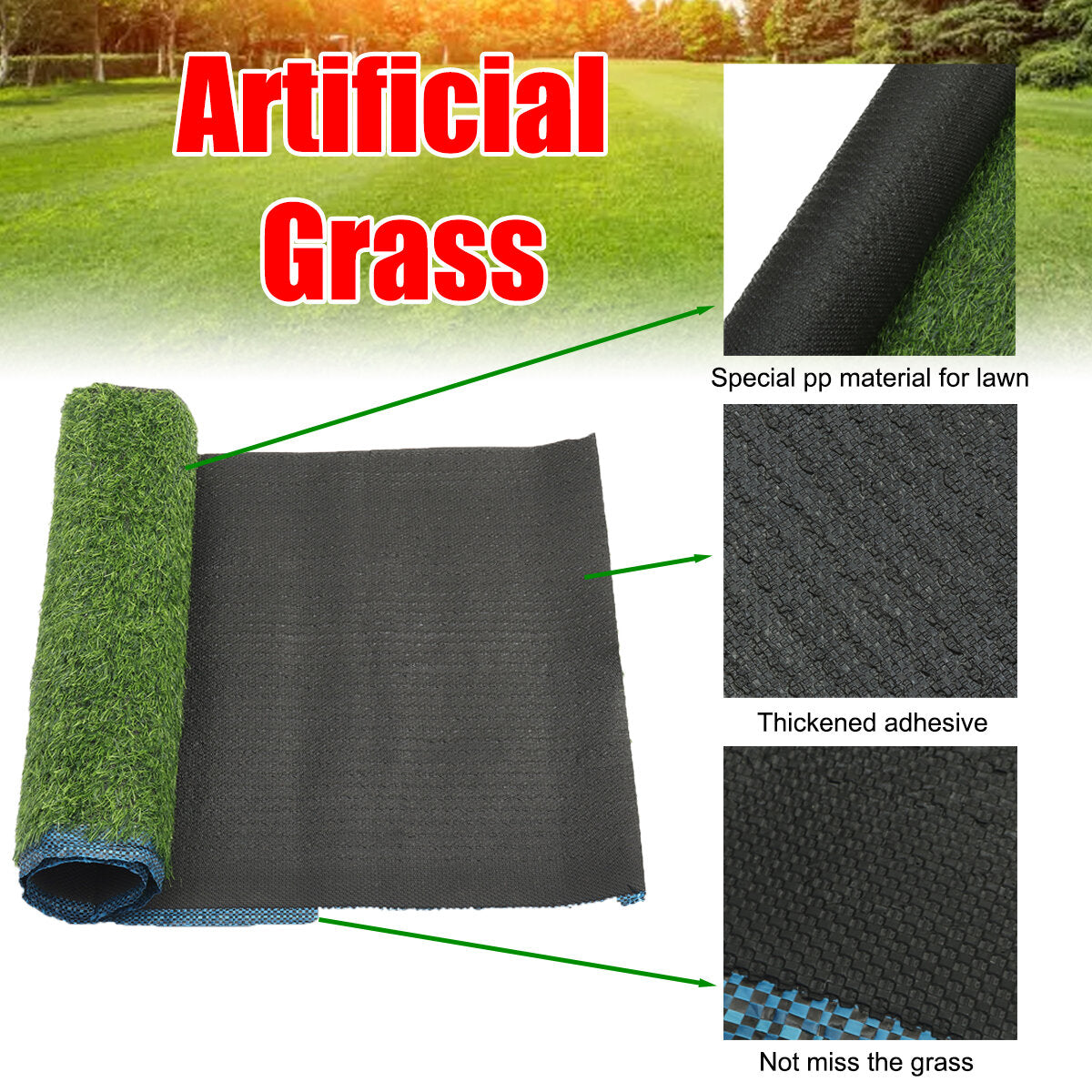 100*400cm Artificial Grass Outdoor Garden Turf Lawn Carpet Mat Landscape Pad For Home School Court Balcony Floor Decor