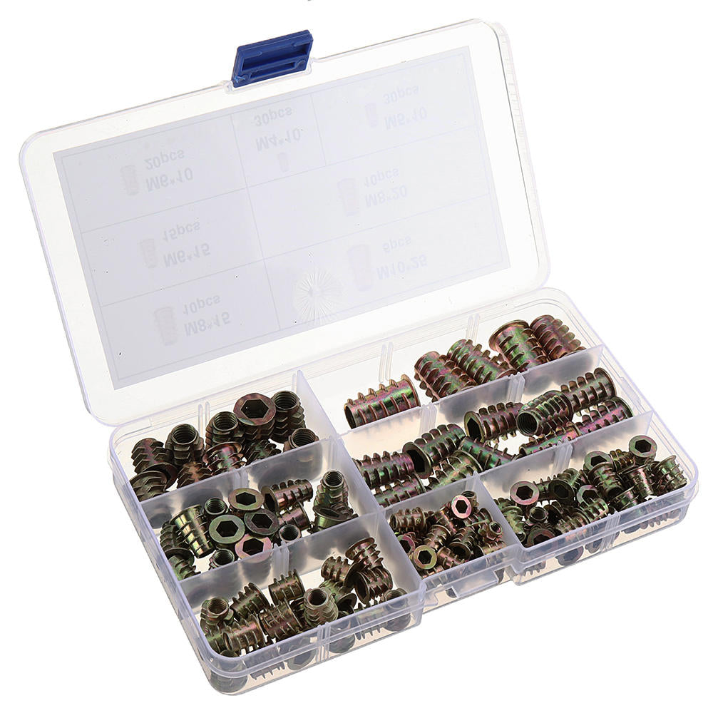 120Pcs Zinc Alloy Wood Furniture Hex Socket Drive Head Screw-in Threaded Insert Nut