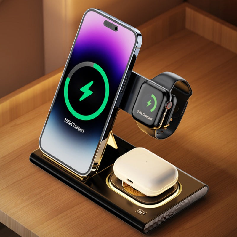 Fast Wireless Charger with Lights for Qi-enabled Devices: iPhone 15/14/13, Mate60 Pro, Galaxy Z Flip4, AirPods, Watch