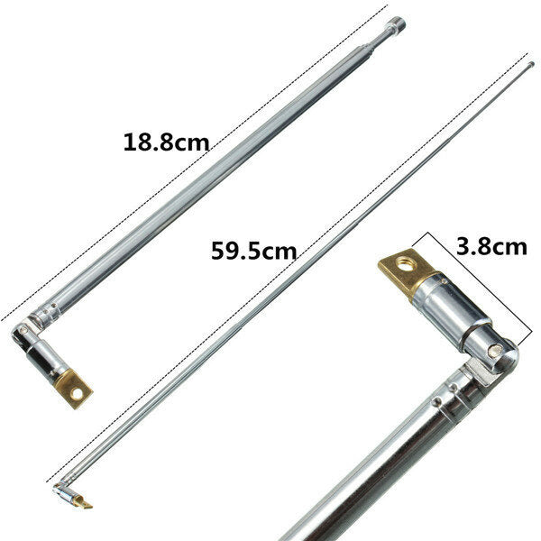 Full-channel AM FM Radio Telescopic Antenna Replacement 63cm Length 4 Sections