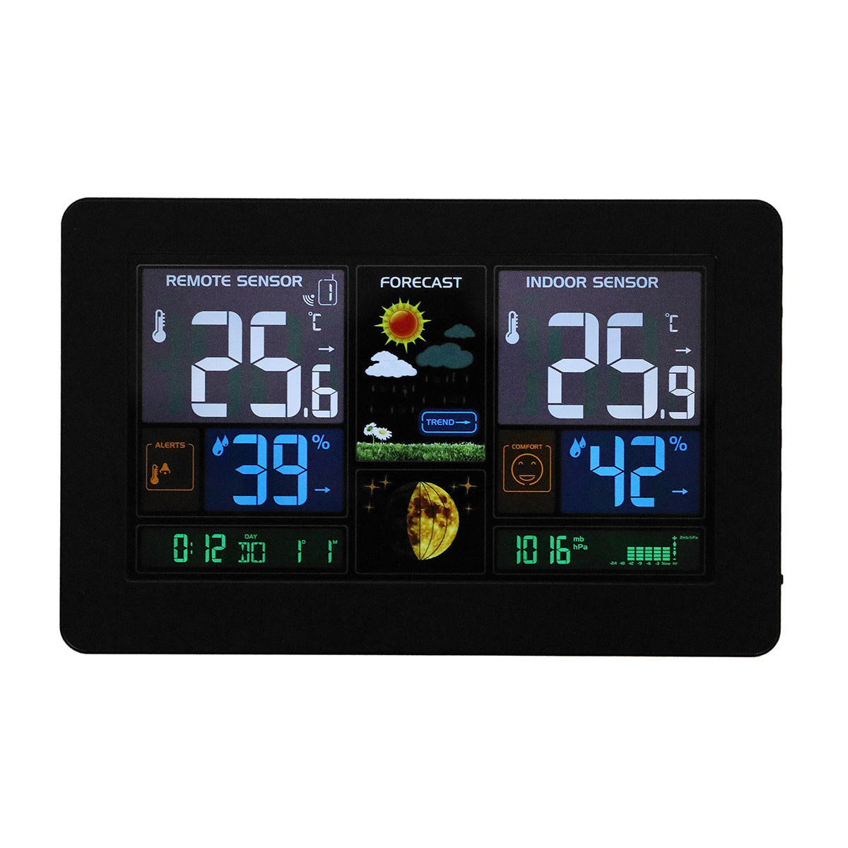 Big Screen Weather Forecast Clock Wireless Radio Multi-function Electronic Alarm Temperature Humidity Calendar