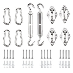 42PCS Awning Accessories Sunshade Sail Stainless Steel Hardware Kit Easy to Install