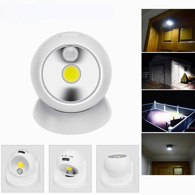 Motion Sensor Light Wireless Waterproof Indoor Outdoor Spotlight LED Battery Security Night Light 360 Degree Garden Wall Lamp