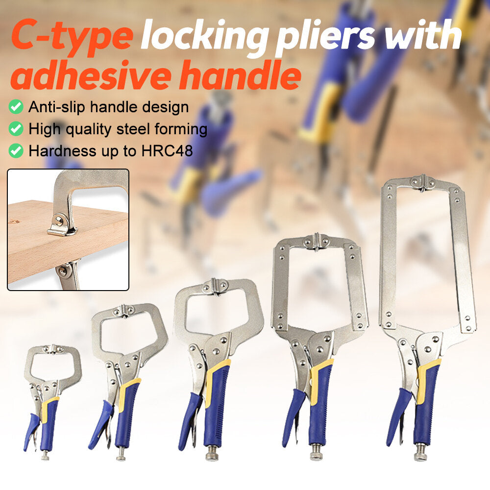 Heavy Duty C Clamp Pliers with Swivel Pads for Woodworking and Welding