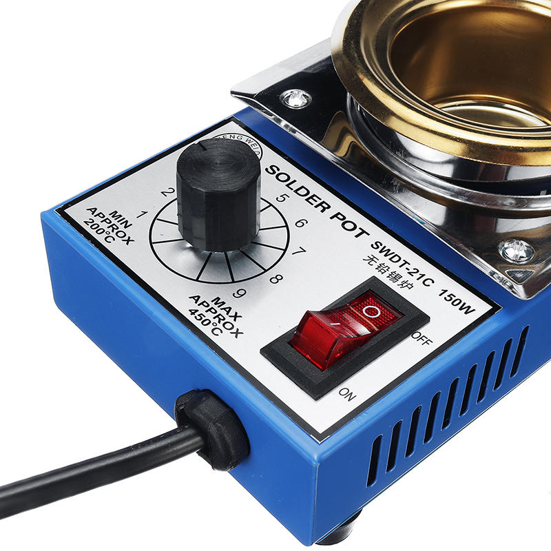 220V 150W Solder Pot Soldering Desoldering Bath Titanium Plate 50mm 200-450