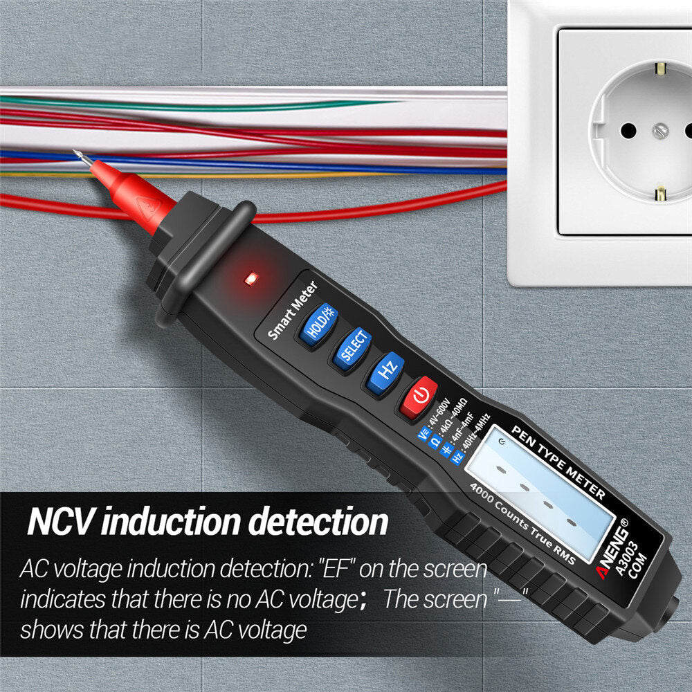 Digital Pen Multimeter Professional 4000 Counts Smart Meter Voltage Resistance Capacitance Testers