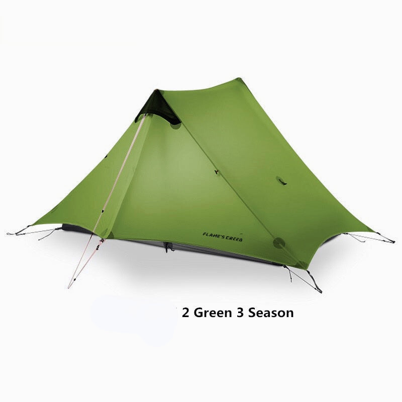 2 Person Oudoor Ultralight Camping Tent 3 Season Professional 15D Silnylon Rodless Tent
