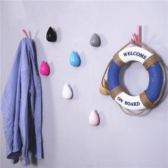 Creative Water Droplets Hook Solid Wooden Coat Cap Hooks for Hanging Storage