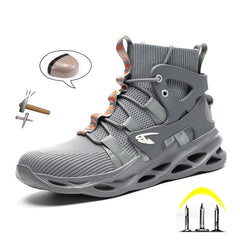 Breathable Men's Safety Shoes Steel Toe Work Shoes Waterproof SRA Non-slip EVA Men's Safety Sneakers