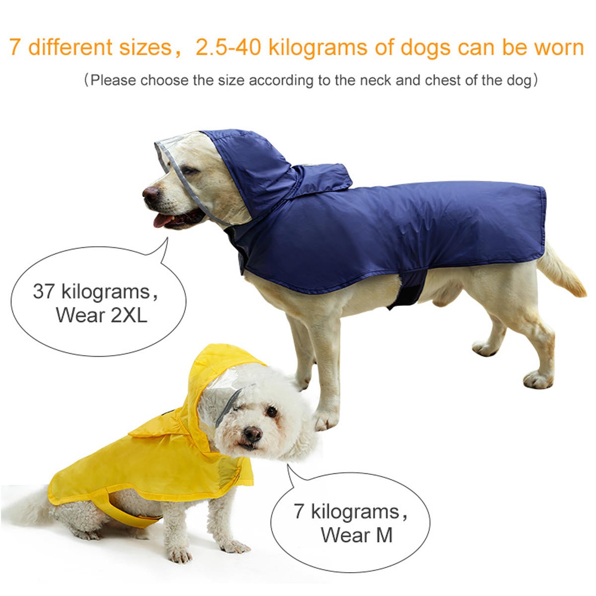 Waterproof Dog Pet Raincoat Portable Raining Jacket Clothes