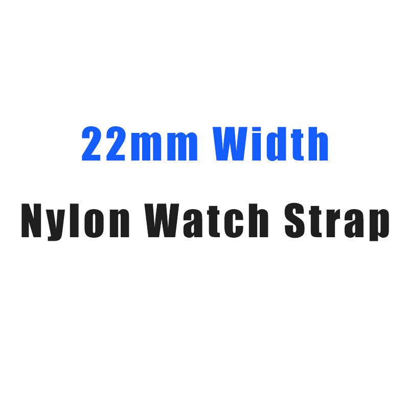 20/22mm Width Canvas Nylon Woven + Leather Watch Band Strap Replacement