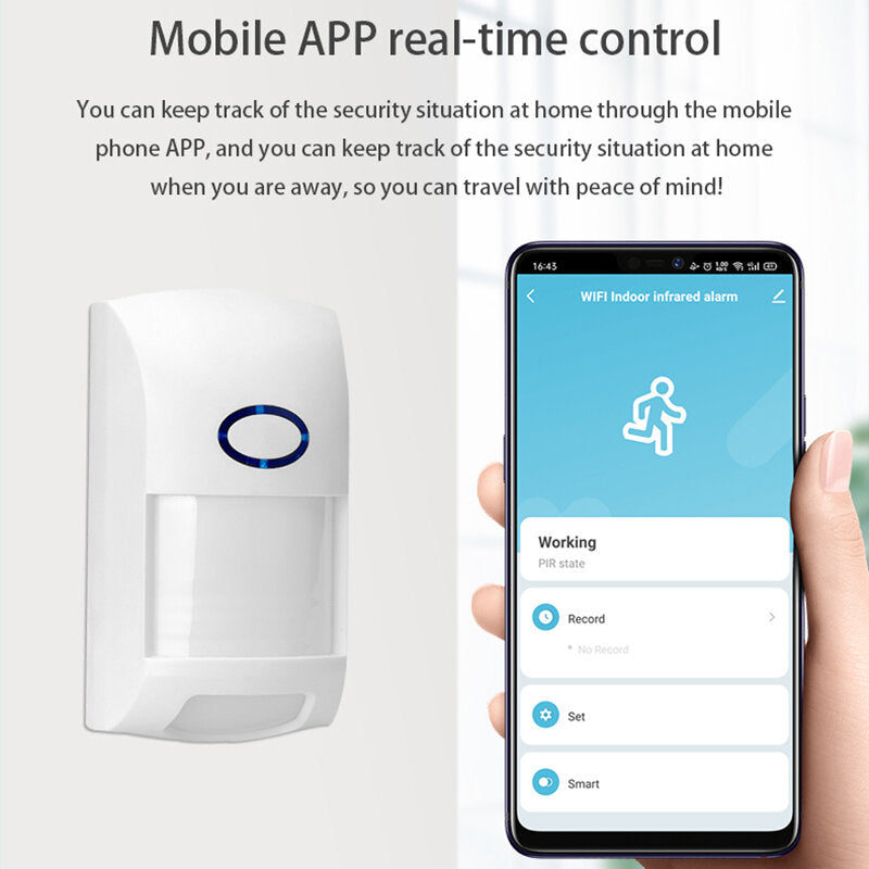 WiFi Infrared Sensor APP Remote Control Intrusion Infrared Detector Burglar Probe Alarm Sensor For Smart Home