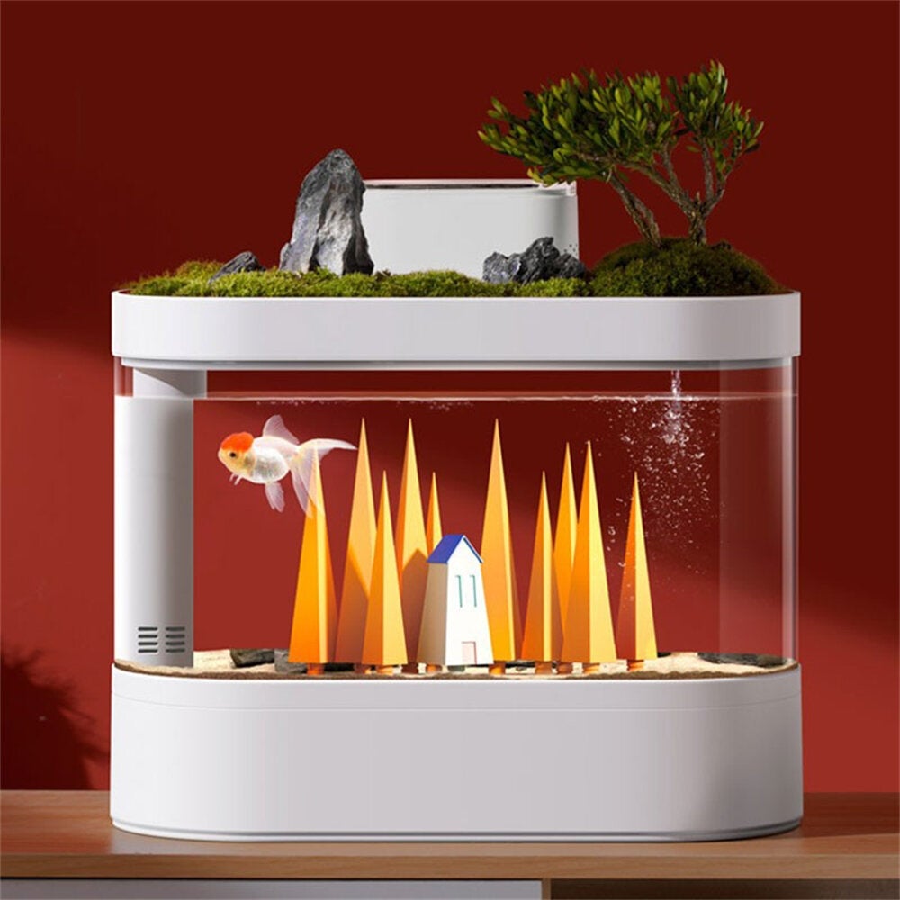 Artificial Plastic Aquarium Decoration Set Fish Tank Tree Cabin Base PVC Underwater Ornament