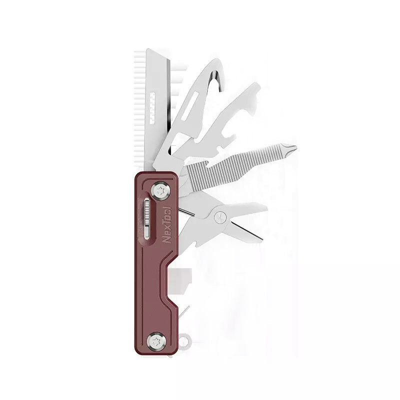 10-in-1 Folding Multi-functional EDC Knife Mini Holder Card Pin Bottle Opener Scissors ABS Portable Fruit Knife Outdoor Survival Tools