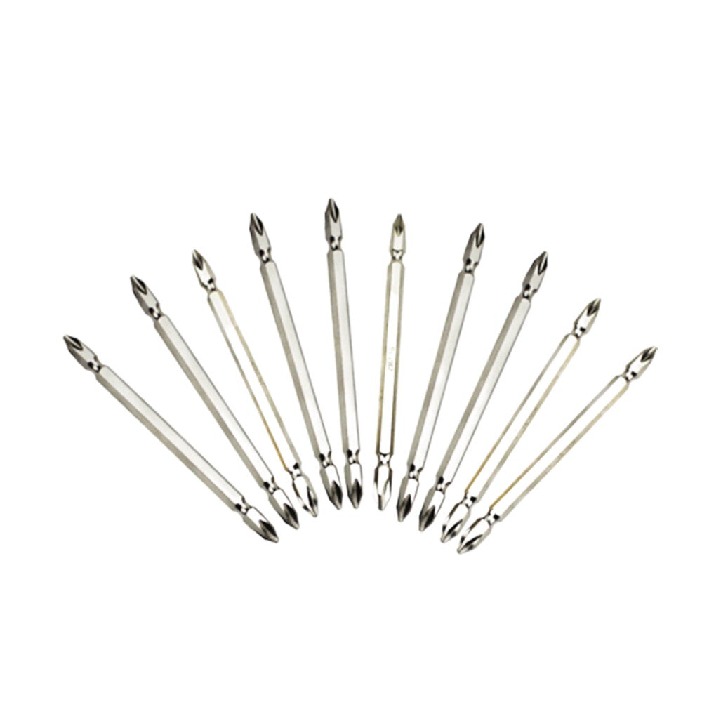 10Pcs 65/110mm PH2 Electric Screwdriver Bits S2 Alloy Steel Magnetic Double-ended Cross Screwdriver Bits for Electric Hand Screwdriver