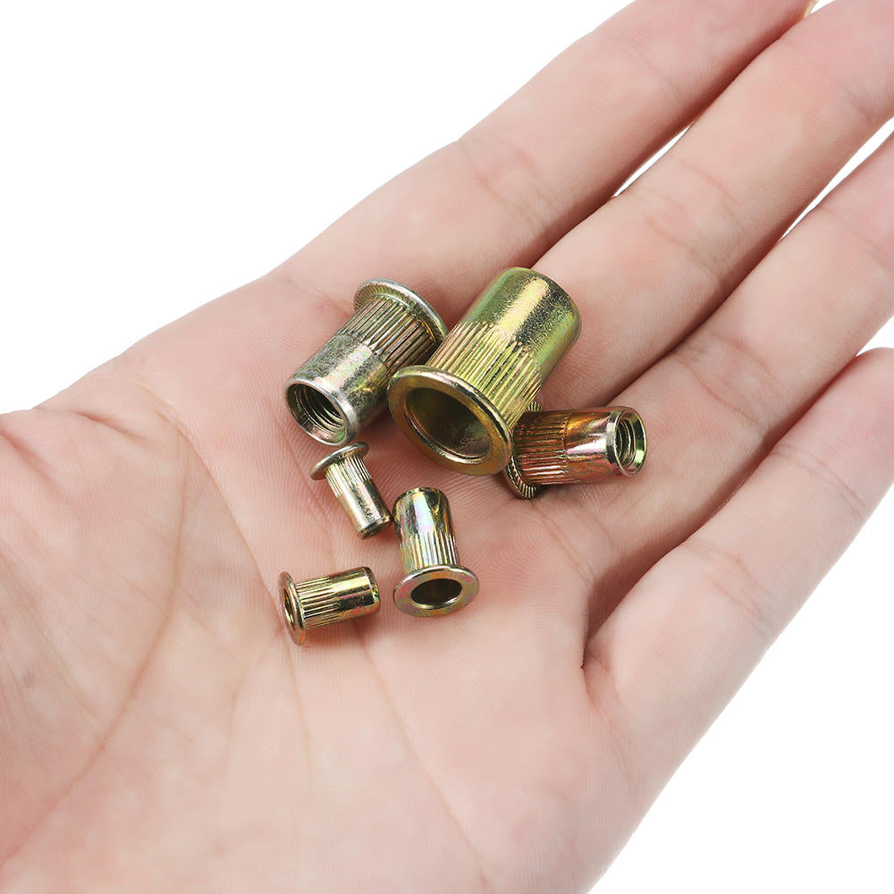 220Pcs Mixed Steel Rivet Nut Rivnuts Blindnuts Nutserts M3-M10 Nut Insert Rivet Assortment Kits