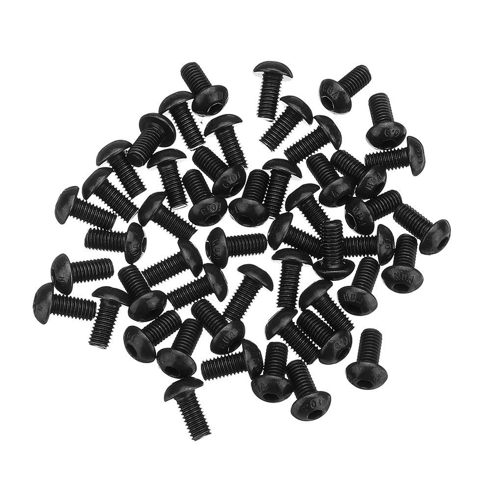 50Pcs M5 10.9 Grade Carbon Steel Hex Socket Cap Head Screw 6-40mm Optional Length