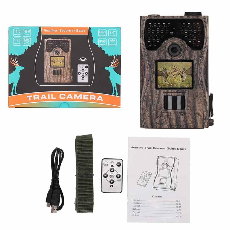 Waterproof 110 Degree 1080P HD 12MP 940nm IR LED Wildlife Trail Trap Hunting Camera