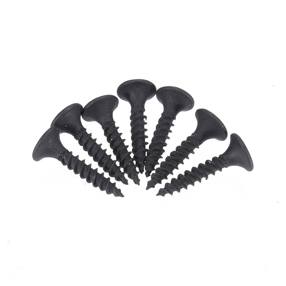 1000Pcs M3.5 20mm Corss Black Recessed Flat Head Self Tapping Ash Phosphorus Drywall Metric Threaded Wood Screw Nail Bolt