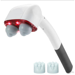 Double Head Electric Back Massager Handheld Heating Vibrating Deep Percussion Full Body Muscle Relaxing Massage Device