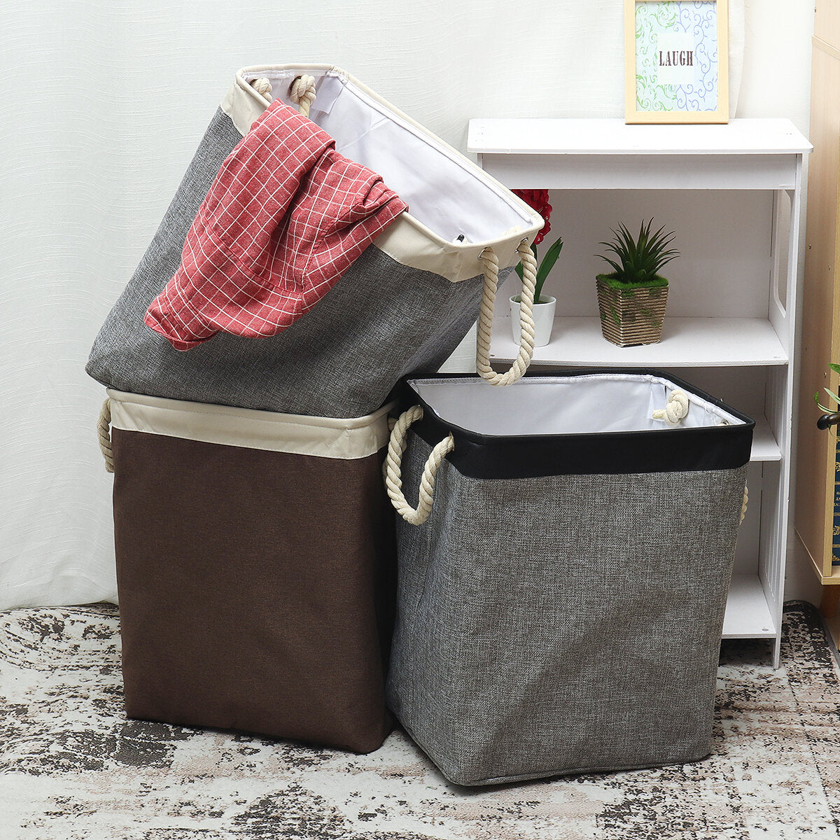 65L EVA Foldable Laundry Bag Large Capacity Waterproof Laundry Hamper Dirty Clothes Storage Basket