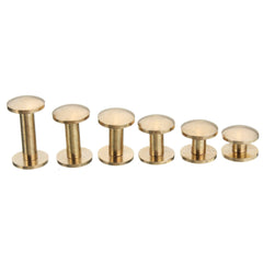 Solid Brass Arc Button Stud Screw Nail 4-15mm Screw Back Leather Belt Button Screws