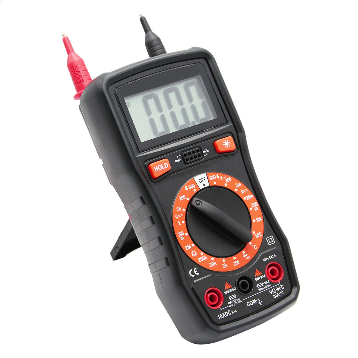 LCD Voltmeter Ammeter Multimeter Temperature Diode Tester with Temperature Measurement