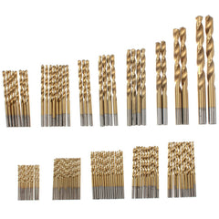 100pcs 1.5mm - 10mm Titanium Coated Drill Bit Set High Speed Steel Manual Twist Drill Bits