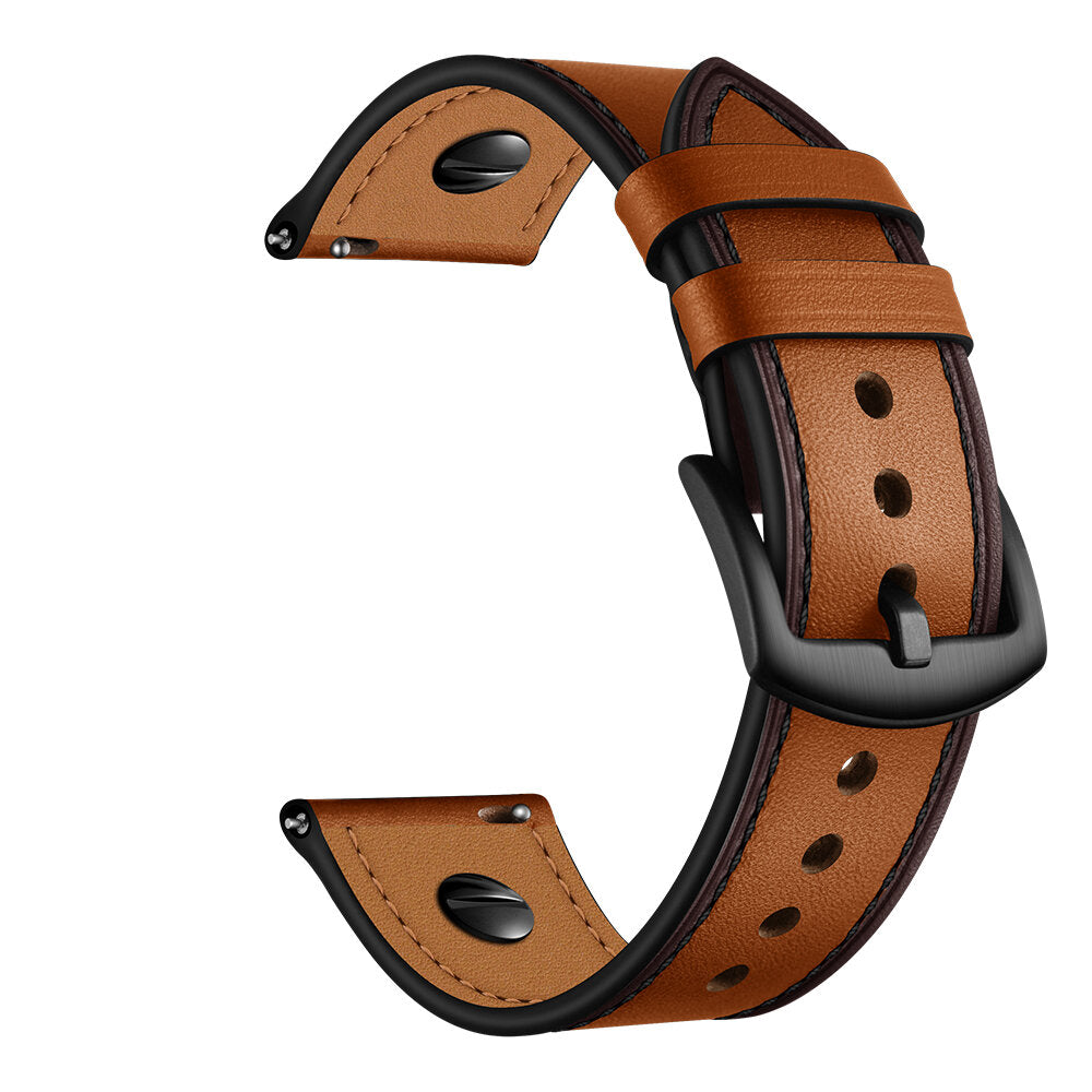 22mm Genuine Leather Replacement Strap Smart Watch Band For 46mm Smart Watch