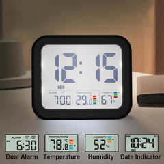 LED Digital Alarm Clock Temperature Humidity Calendar Snooze Backlight Clock Electronic Desktop Clocks