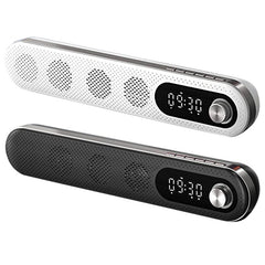 Wireless USB Desk bluetooth Speaker Soundbar with Dual Alarm Clock FM Function Temperature Display for PC TV Computer Home