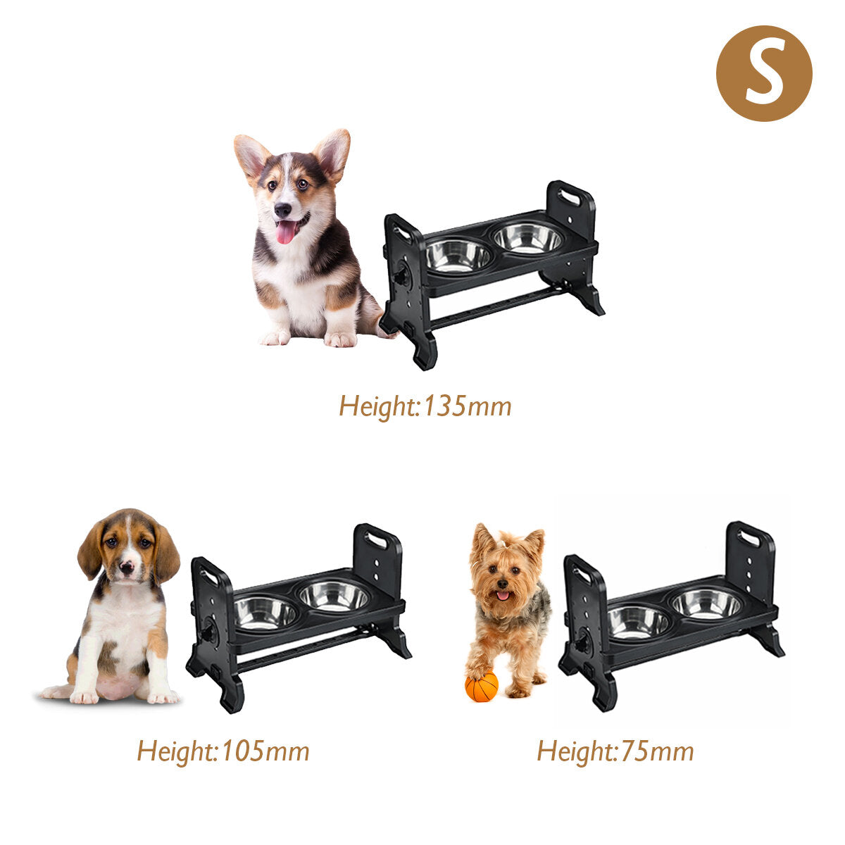 Dog Bowl Raised Elevated Double Dog Feeder for Food and Water Pet Supplies Cat Drinking Dishes