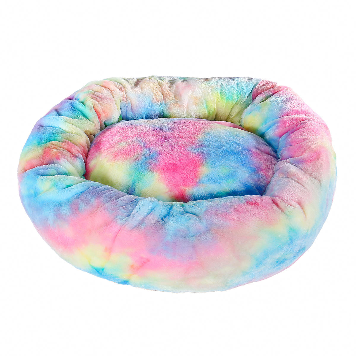 Plush Round Soft Pet Bed Flush Kennel Nest Cats Dogs Warm Comfortable Sleeping Pads