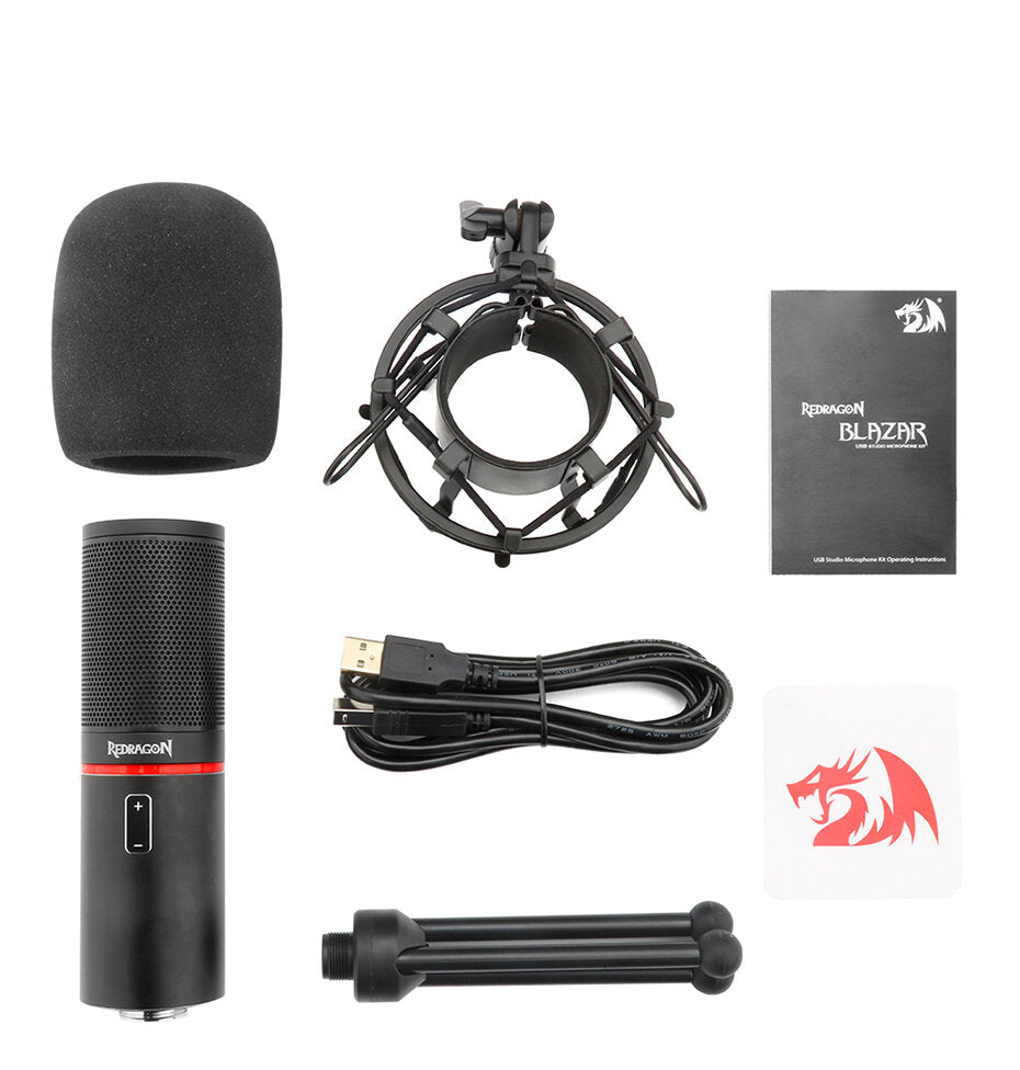 USB Condenser Recording Microphone with Tripod Cardioid Studio Vocals Voice Mic for PC Laptop Live Broadcast Streaming