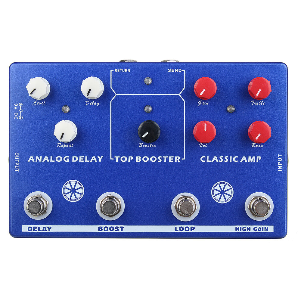 4 in 1 AMP Simulate/LOOP/Booster/delay Guitar Effect Pedals And True Bypass