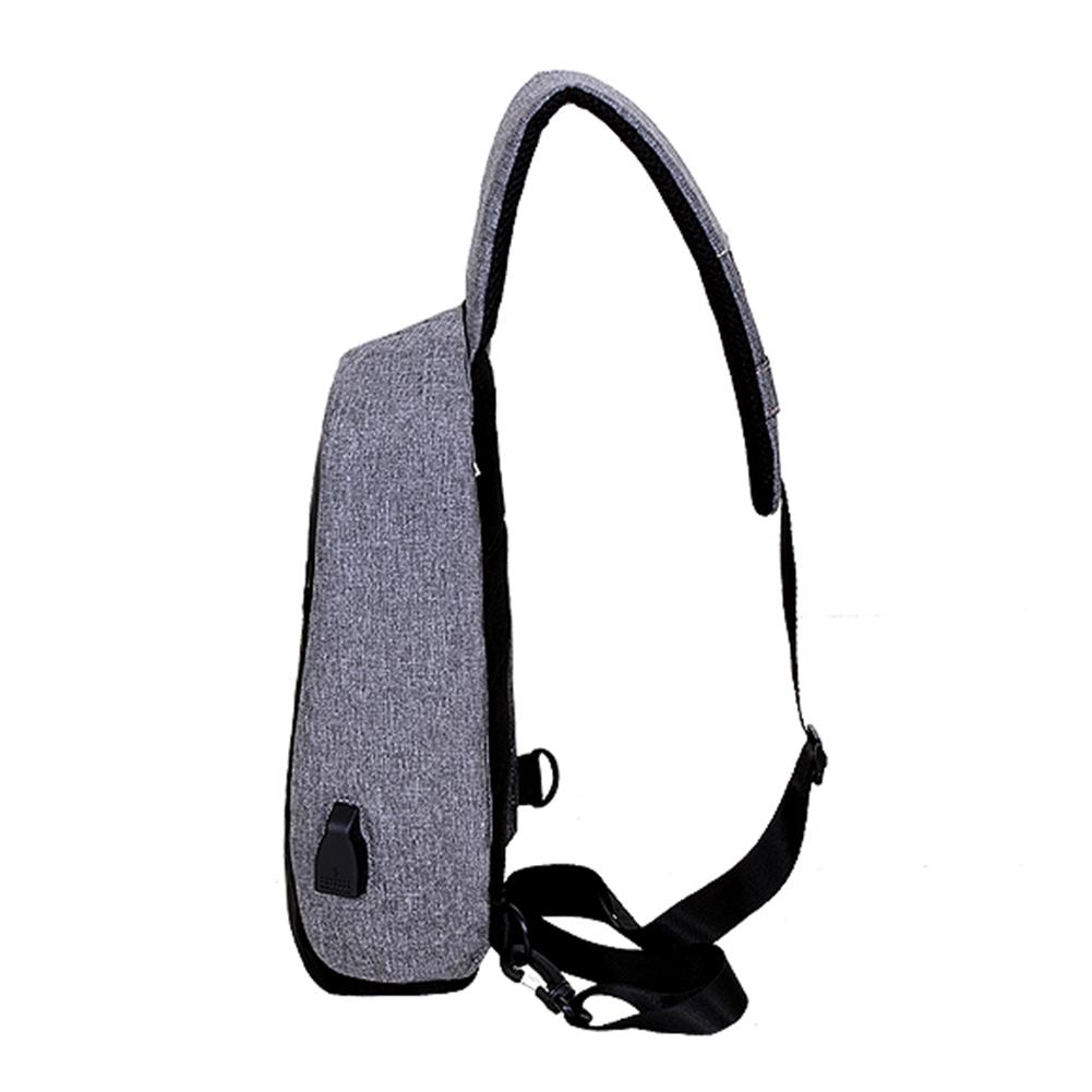 Men External USB Charging Multi-Function Sling Bag Water Repellent Anti Theft Bag for Ipad