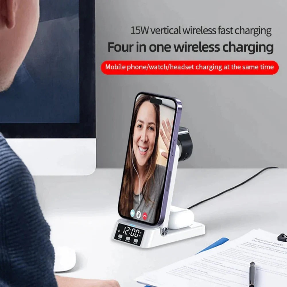 Fast Wireless Charger Bracket for Qi Phones: iPhone, Hui, Samsung, AirPods, Watch