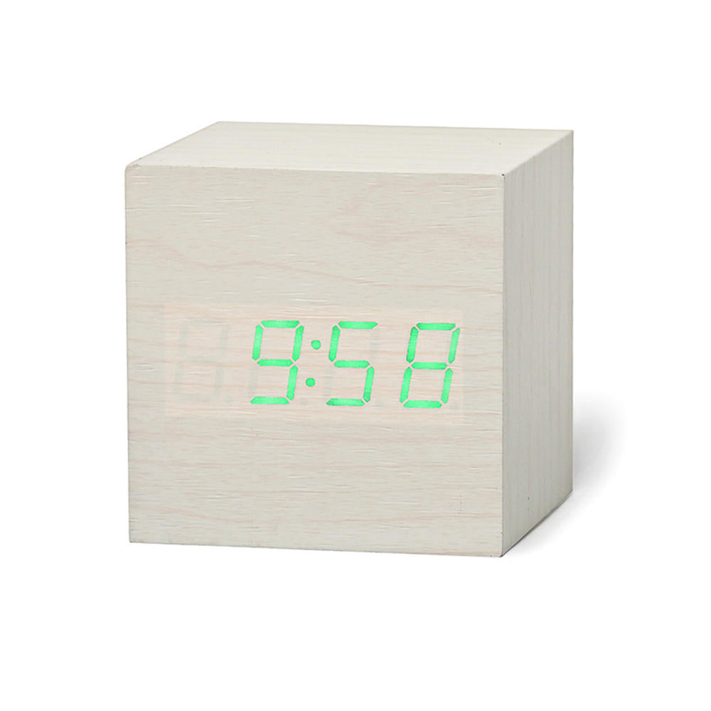 LED Digital Retro Glow Alarm Clock Voice Control Snooze Function Desktop Clock For Smart Home