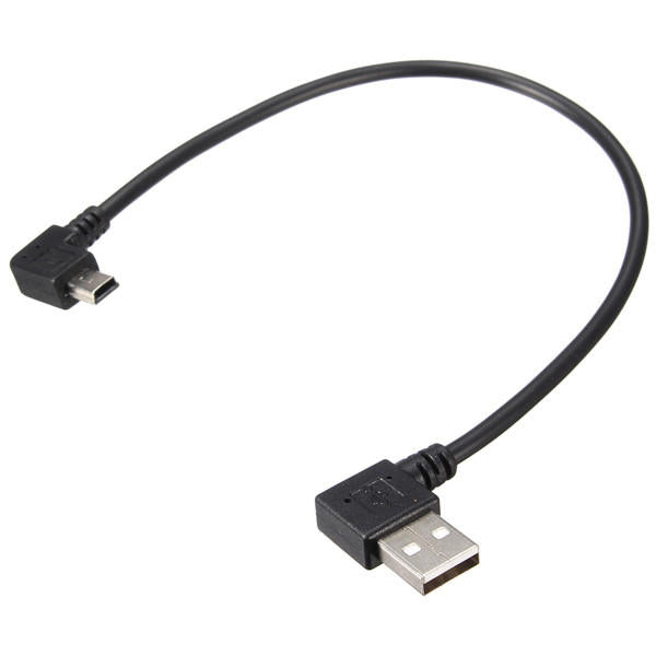 USB2.0 Type A Male Angled 90 Degree to Mini USB B Male 5 pin Data Cable 480Mbps