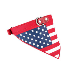 Pet Dog American Flag Collar Pet PU Canvas Decorative Cool Collar