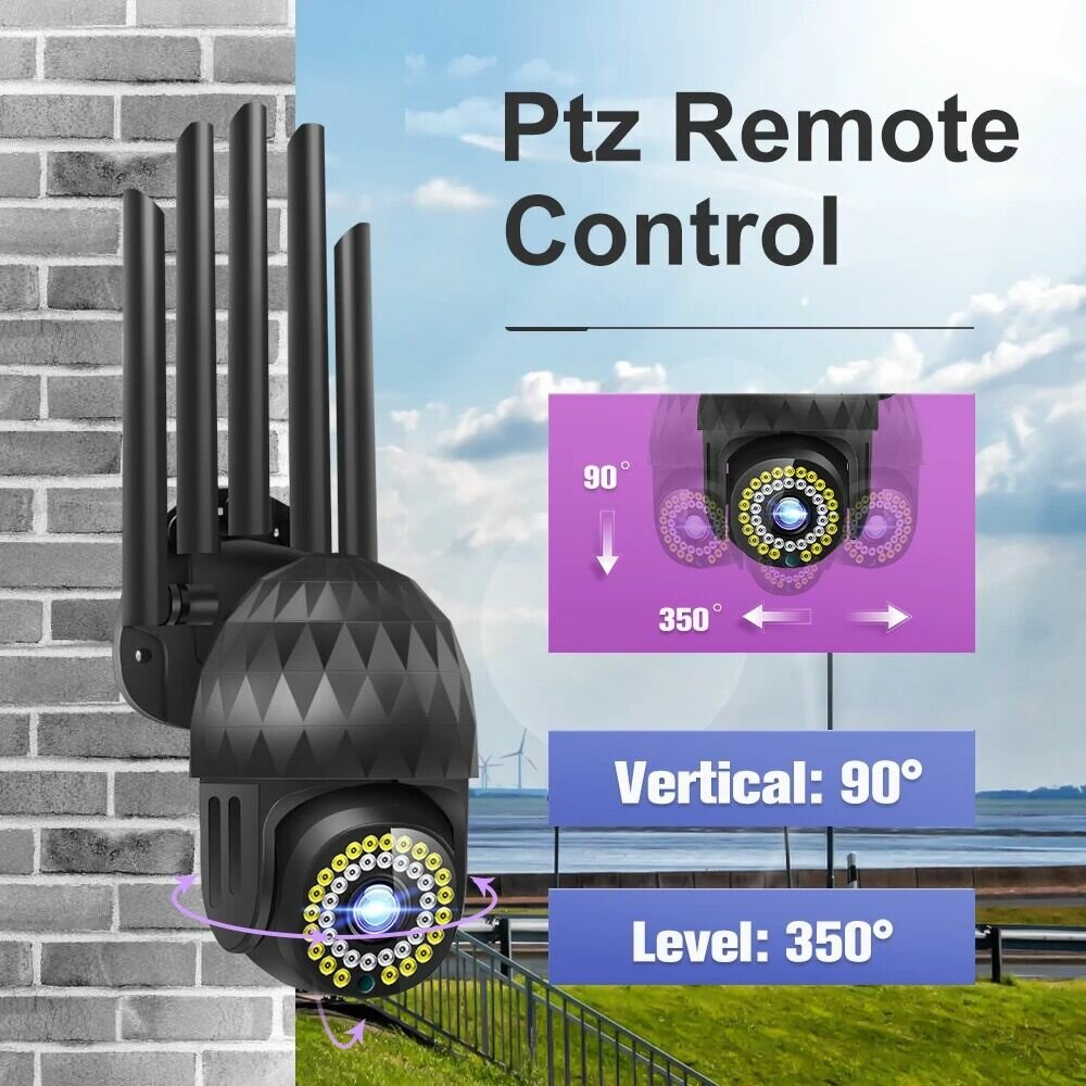 1080P 39 LED 5 XZOOM Outdoor PTZ IP Black Camera Two Way Audio Wifi Camera Auto Waterproof Night Vision CCTV Video Surveillance