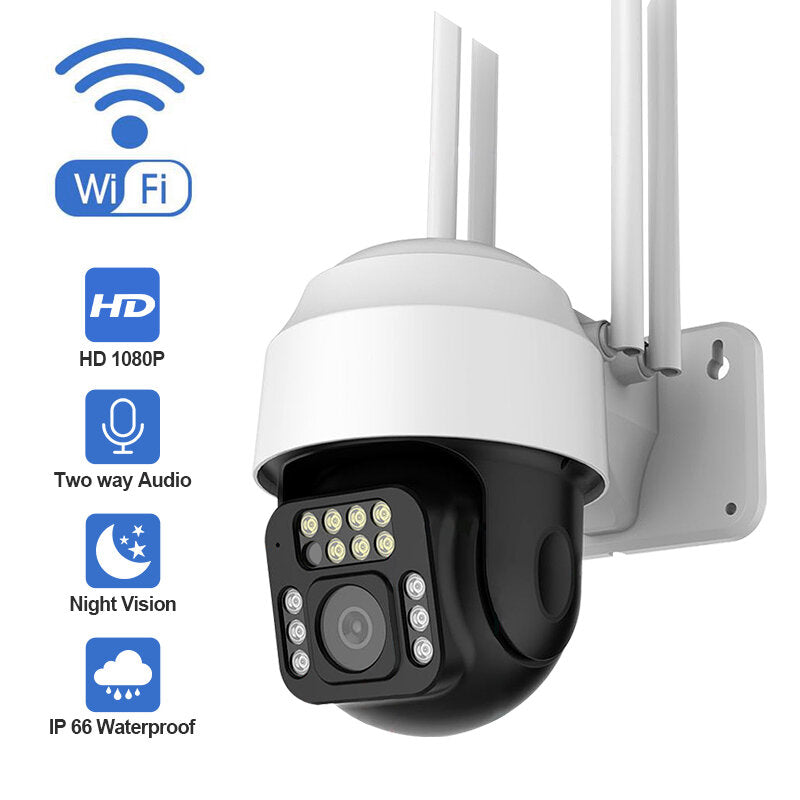 1080P HD Wifi IP Camera 2MP Auto Tracking Full Color Night Vision Speed Dome Camera Waterproof Outdoor Security Camera