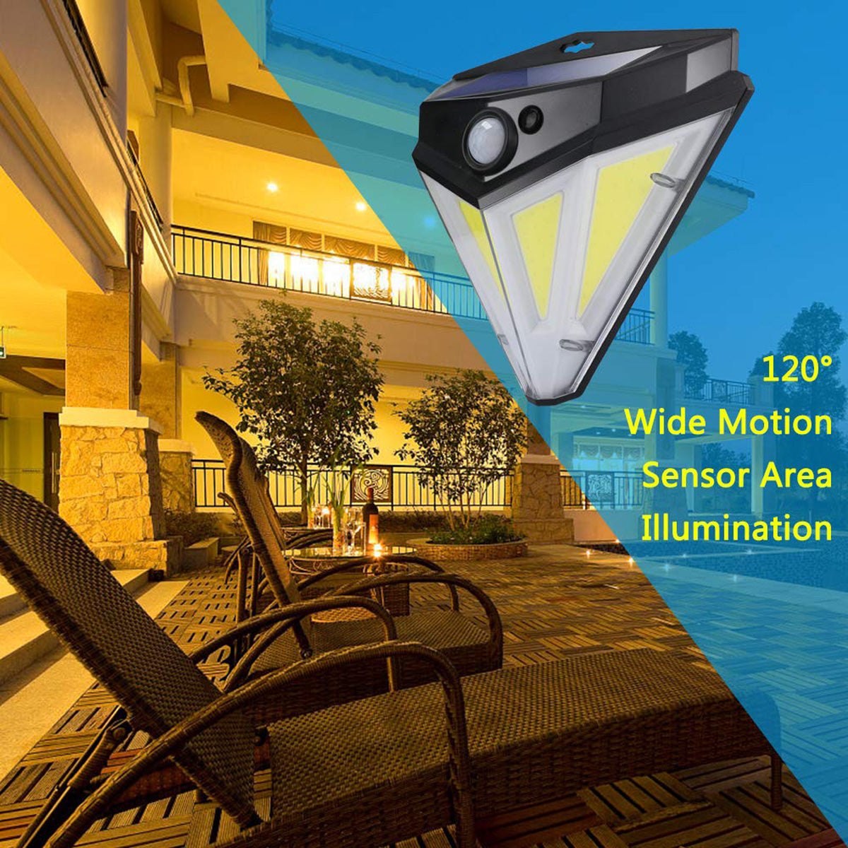 84LED COB Solar Light PIR Motion Wall Light Home Garden Outdoor Lamp