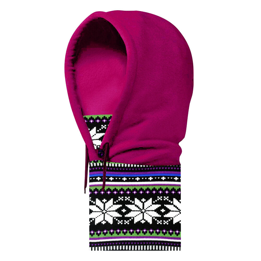 Unisex Neck Hood Fleece Hat Winter Warm Balaclava Helmet Windproof Neck Gaiter Face Mask Head Scarf